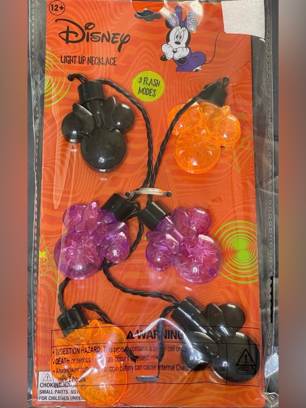 Minnie Mouse Light Up 3 Mode Necklace New